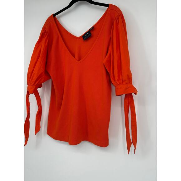 Anthropologie Maeve Puff Sleeved Ribbed V-neck - Picture 5 of 9